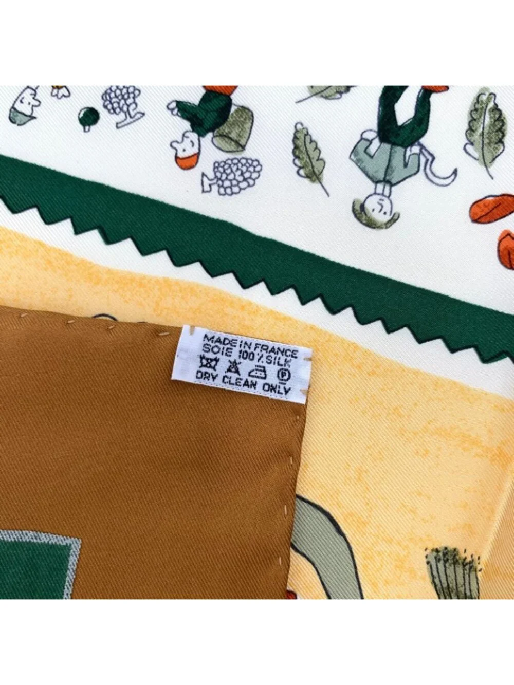 Hermes Color Carre 90 RE Tour a la Terre Return Silk Scarf Brown - Picture 5 of 5